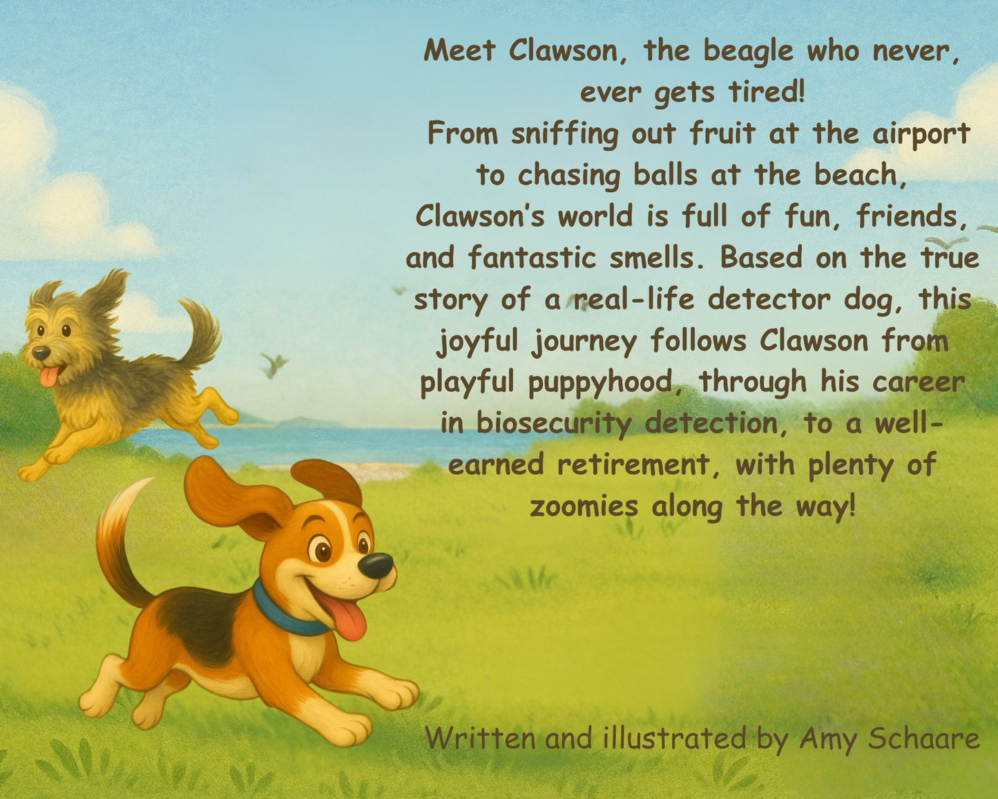 Childrens book - Clawson the Beagle Who Never Got Tired